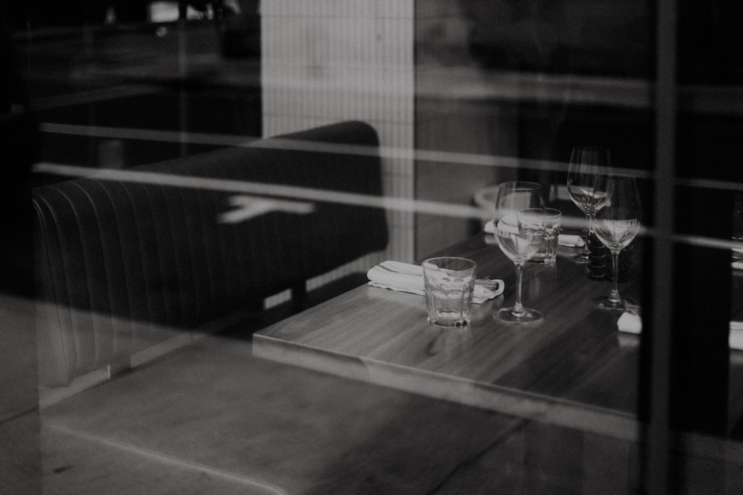 A black and white photo of a living room