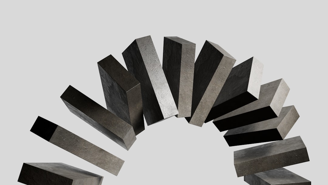 Rectangular blocks arranged in an arc